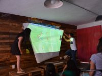 Improvisation nach Leinwandunfall beim Spiel Mexico vs. Brasilien.